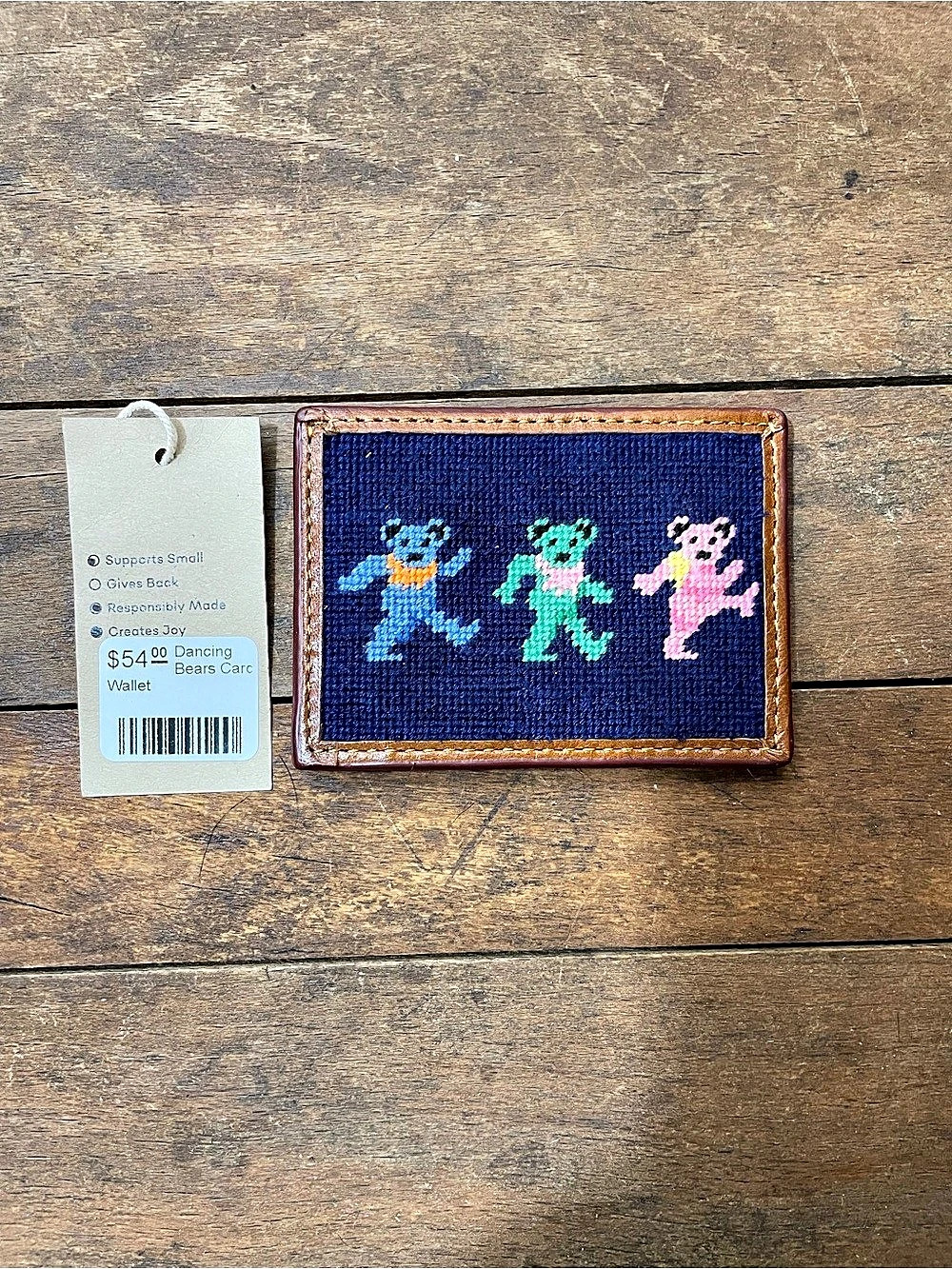Mathers & BransonEmbroidered Card Holder in Brown NWT
